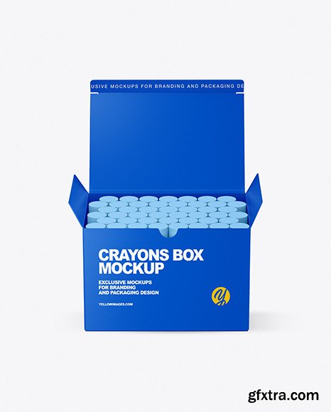 Paper Box with Crayons Mockup 89406