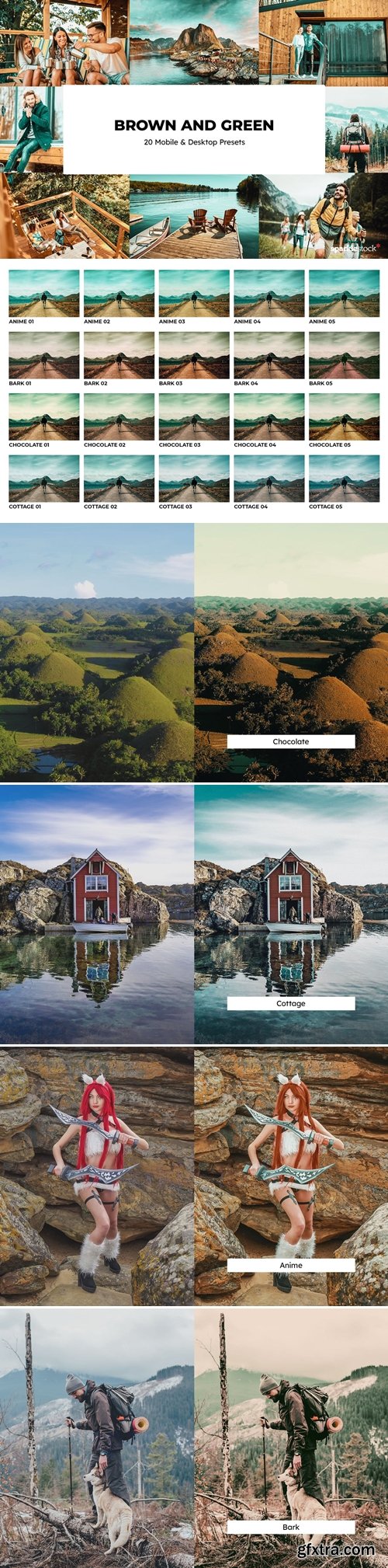 20 Brown and Green Lightroom Presets and LUTs