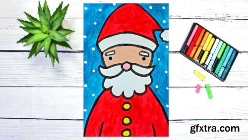 Art for Kids: How to Draw and Paint Santa for Christmas