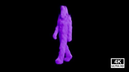 Videohive - Walking Purple Color Smoke Man - 34938853