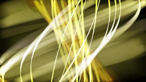 Videohive - Shining golden curved stripes with light flares moving slowly - 34942756