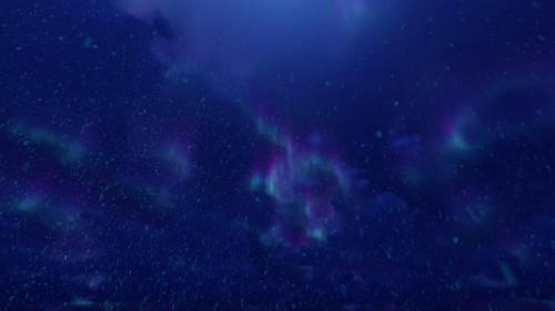 Videohive - 4k Night Snow And Northern Lights Cycle - 34931371