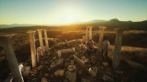 Videohive - Old Roman Temple Ruins at Sunset - 34948441