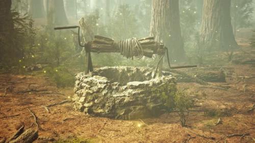 Videohive - Old Stone Draw Well in the Forest with Fog - 34948592