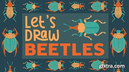 Let\'s Draw Simple Beetles | Procreate Illustration & Seamless Pattern