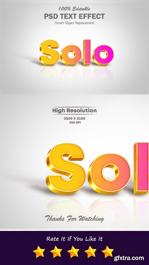 GraphicRiver - Solo Cool Gradient Text Effect with Shadow and Reflection 31462190