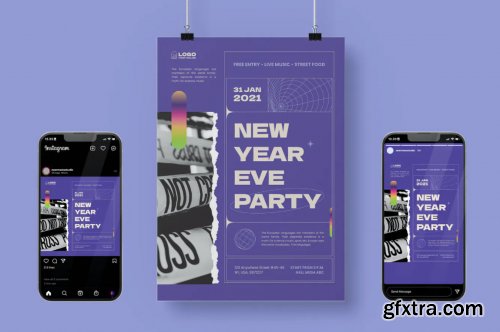 New Year Eve Party Poster Template