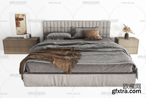 Modern fabric double bed 11658794