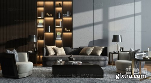 Modern modular sofa bookcase