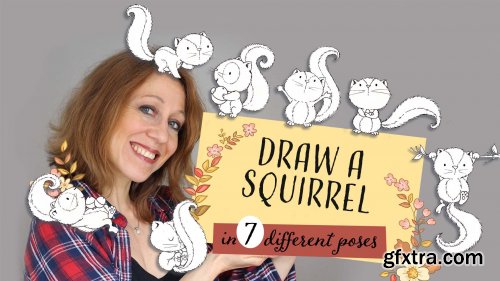 Drawing 7 cute squirrel poses