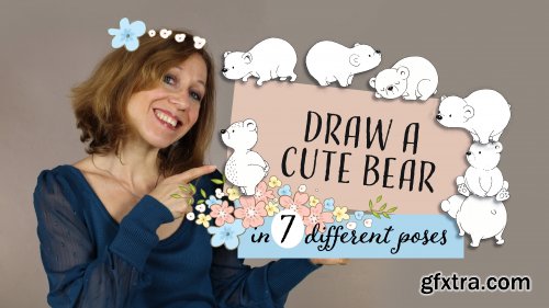 Drawing 7 cute bear poses