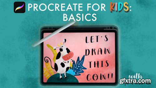 Procreate for KIDS: Basics. Let´s draw this Cow!!