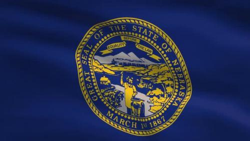 Videohive - Nebraska State Flag Background 4K - 35002426