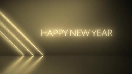 Videohive - Neon Diagonal New Year 4K Video. - 34946674