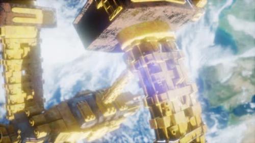 Videohive - Space Station And Earth - 34974714