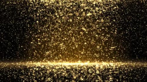 Videohive - Falling Gold Star Particles Loop - 28528410