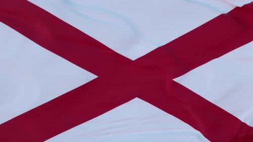 Videohive - Flag of Alabama State Region of the United States Waving at Wind - 35045792