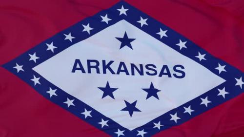 Videohive - Flag of Arkansas State Region of the United States Waving at Wind - 35045874