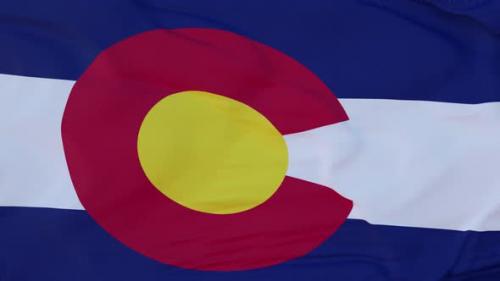 Videohive - Flag of Colorado State Region of the United States Waving at Wind - 35045995