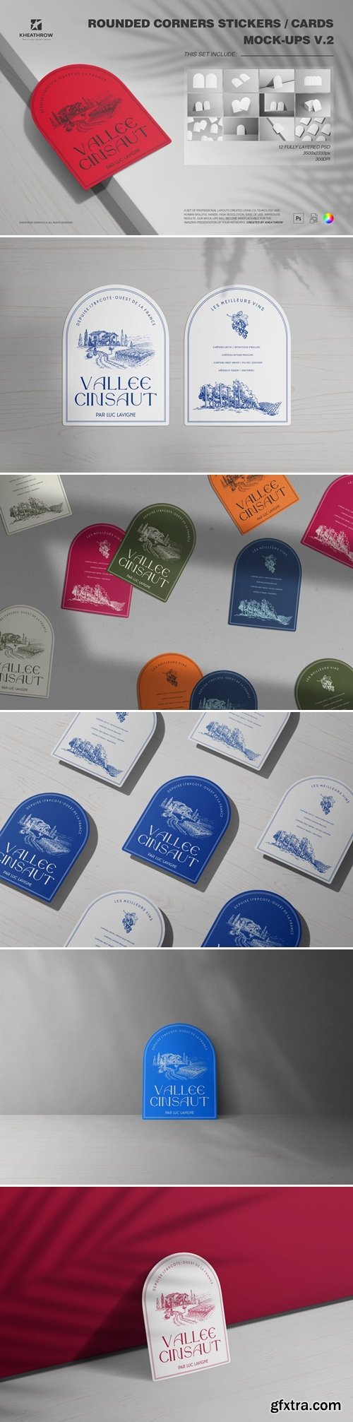 Rounded Corners Stickers / Cards Mock-Ups Vol.2