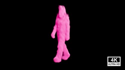 Videohive - Walking Pink Color Smoke Man - 35056002