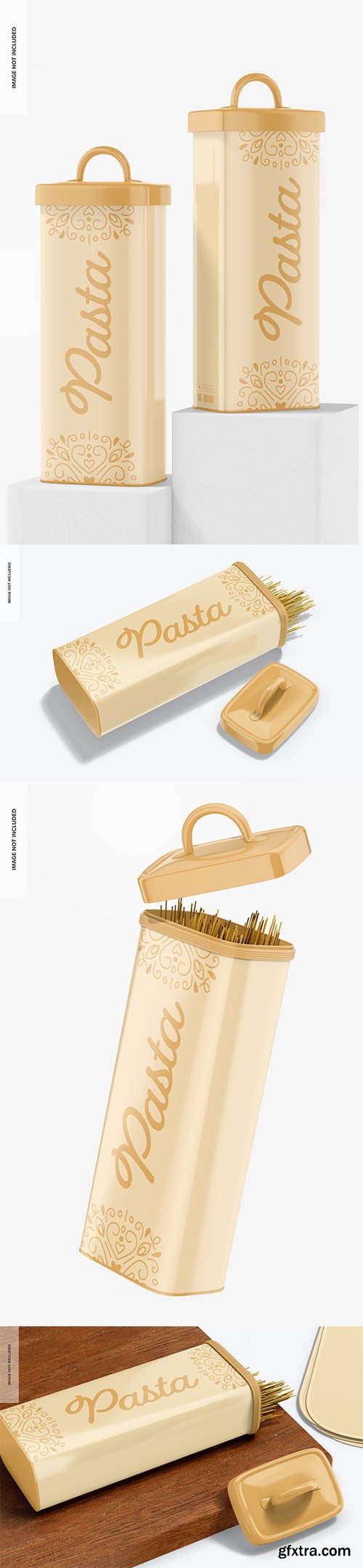 Tall pasta storage container mockup