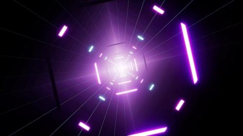 Videohive - Glowing Purple Glow Stick Light in the Rotating Tunnel VJ Loop - 35081353