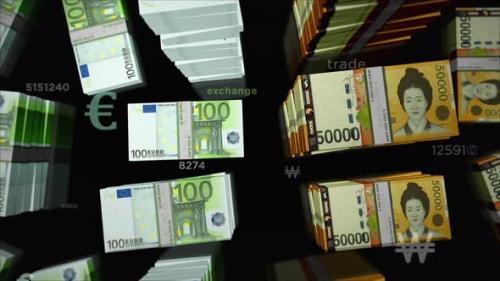 Videohive - Euro and South Korea Won money exchange loop - 35085206