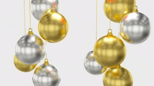 Videohive - 3D Looped Spinning Christmas Balls In 4K - 35098299