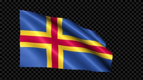Videohive - Aland Flag Blowing In The Wind - 35099620