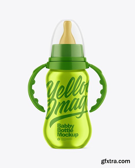 Metallic Baby Bottle Mockup 89236