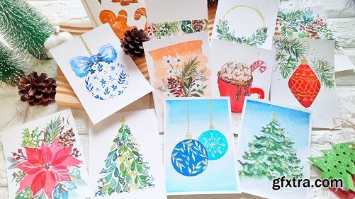 Watercolor Christmas Project: Learn to Paint 12 Holiday Cards