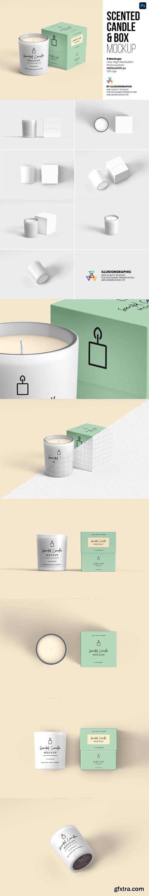 CreativeMarket - Scented Candle & Box Mockups 6721344