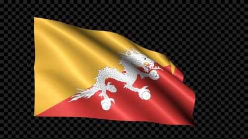 Videohive - Bhutan Flag Blowing In The Wind - 35158633