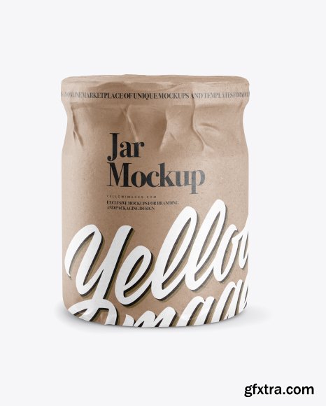 Jar in Kraft Paper Wrap Mockup 30723