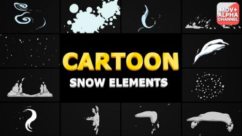 Videohive - Cartoon Snow Elements | Motion Graphics - 35162956