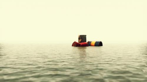 Videohive - Industrial Barrels Thrown Into the Lake for Garbage and Make a Pollution - 35167486