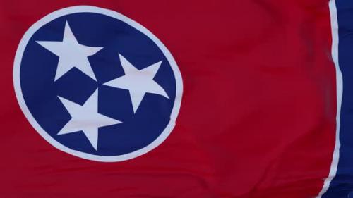Videohive - Flag of Tennessee State Region of the United States Waving at Wind - 35172436