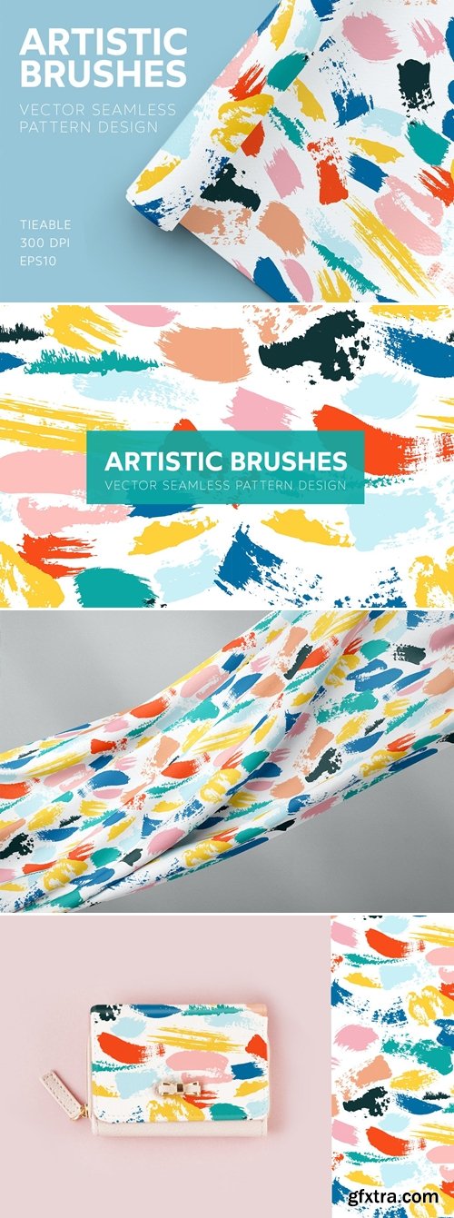 Artistic Brushes Seamless Pattern