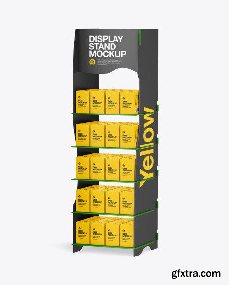 Plastic Display Stand w/ Boxes Mockup 85826