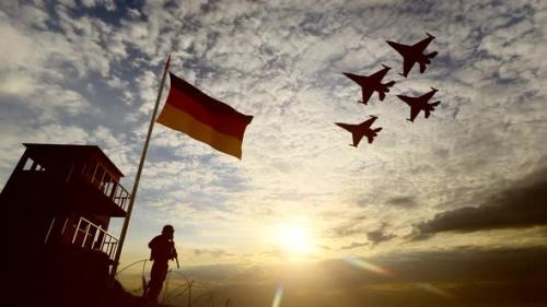 Videohive - German Military and Warplanes Guarding the Border - 35187865