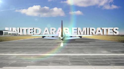 Videohive - Commercial Airplane Landing Country United Arab Emirates - 35197205