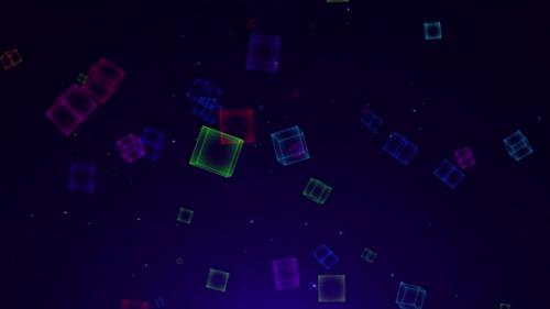 Videohive - Space Colorful Cube 4K - 35206413