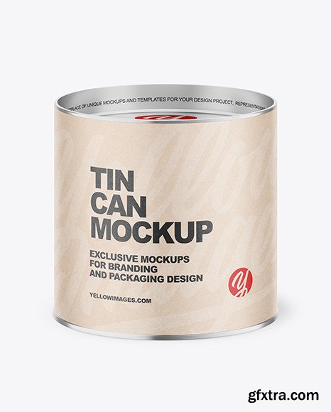 Tin Can with Kraft Label Mockup 87039