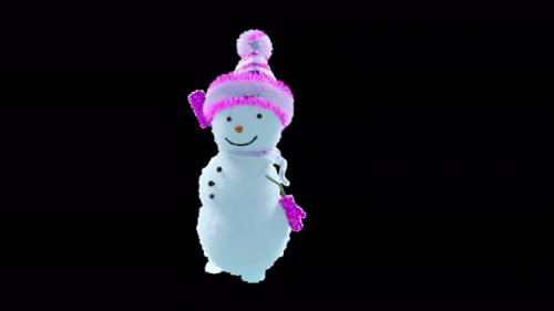 Videohive - 60 Snowman Dancing 4K - 35163198