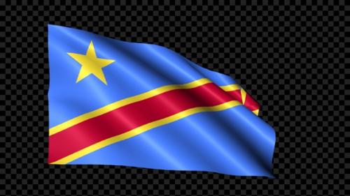 Videohive - Congo Democratic Republic Flag Blowing In The Wind - 35177791