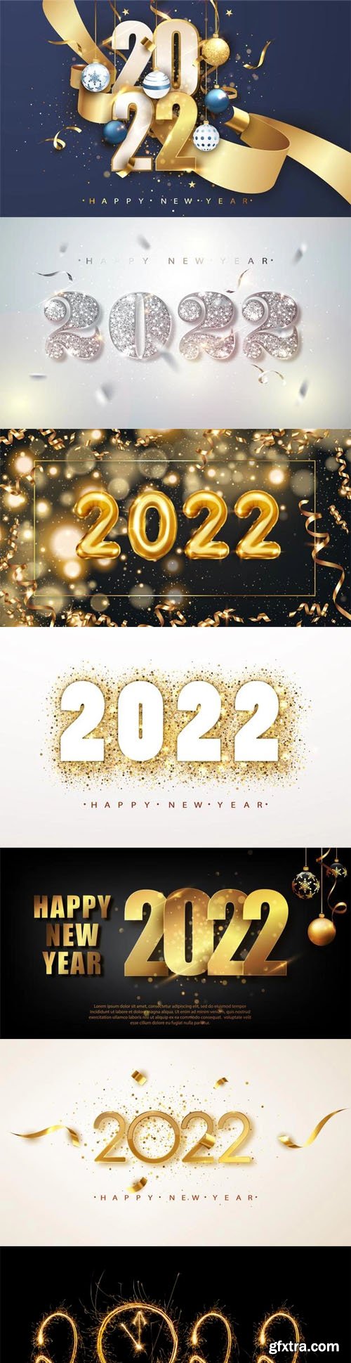 Happy New Year 2022 Banners & Backgrounds Vector Templates