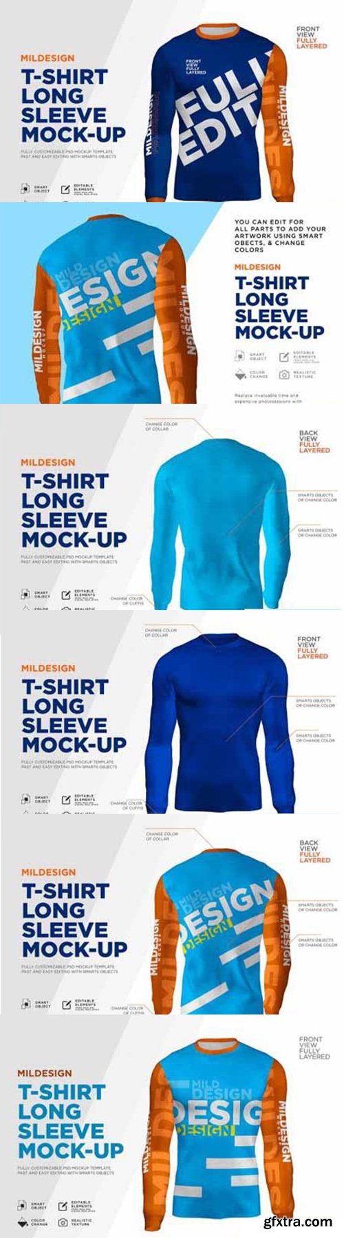 CreativeMarket - T-Shirt Long Sleeve Mockups 4377062