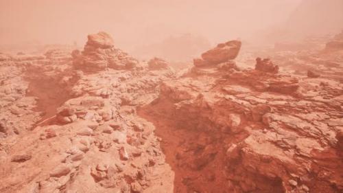 Videohive - Aerial Grand Canyon in the Fog - 35250719
