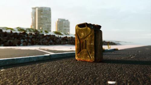 Videohive - Old Metal Fuel Canister on Beach Parking - 35250734